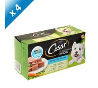Cesar Barquettes Les Terrines du Jardin pour chien – Viande et légumes – Lot de 16 x 300 g