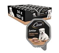 Cesar Junior Nourriture pour Chien Chiot Puppy avec Dinde Tendre et Veau 150 g - 14 bacs
