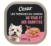 Cesar Les Inspirations du Jardin – Barquettes de veau en terrine pour chien adulte, 20 x 300 g