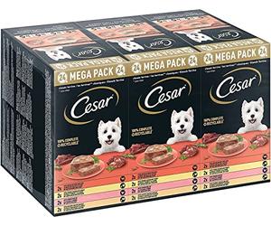 Cesar Megapack - Terrine Classique - Nourriture Humide pour Chien dans Un Bol - 4 variétés en Multipack - 24 x 150 g