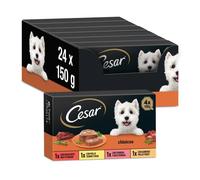 Cesar Multipack de Bandes Alimentaires humides pour Les bretaits, selection de Classiques (Paquet de 6 x 4 tarifs x 150g)