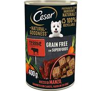 Cesar Natural Goodness Aliments humides pour Chiens au goût de Boeuf et légumes, 6 boîtes de 400 g, Total 2,4 kg