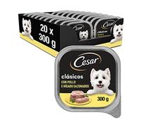 Cesar Nourriture Humide en gelée pour Chiens saveur Poulet et Foie (Lot de 20 Pots x 300 g)