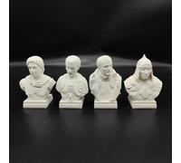 César Statue Alexandre Buste Statue Impression 3D Napoléon Figure Gengis Khan Sculpture pour Salon Maison Étagère Décoration Collection Figurine (4 pièces)