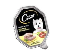 Cesar Terrine Classique en Gelée 14 Barquettes, Nourriture Humide Premium pour Chien Adulte, Poulet et Dinde, Paquet de 2 (7 x 150 g)