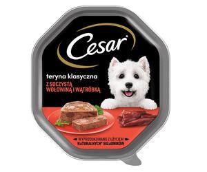 CESAR tray nourriture complète humide pour chiens adultes, barquette avec bœuf et foie 150 g