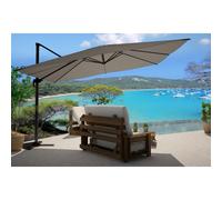 Cesare bundle parasol 3x4m déporté rotatif gris + housse