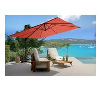 Cesare bundle parasol 3x4m déporté rotatif terracotta + housse