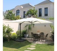 Cesare ensemble parasol écru 3x4m et 4 dalles à lester