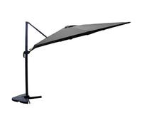 CESARE - Parasol rectangulaire 3x4 déporté rotatif gris en aluminium