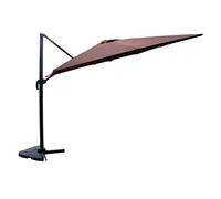 Concept Usine Parasol déporté CESARE rectangulaire 3x4 m rotatif 360° chocolat