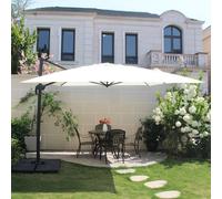 Cesare parasol rectangulaire 3x4m déporté rotatif écru avec housse