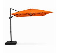 Cesare parasol rectangulaire 3x4m déporté rotatif orange en aluminium