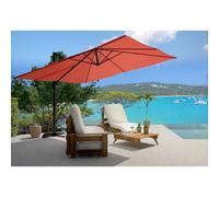 Concept Usine Parasol déporté rectangulaire Cesare 3x4 m rotatif à 360° Terracotta