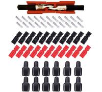 CESFONJER 12 Paires (12 Noir + 12 Rouge) 15 Amp + 24 Plaqué Argent Contacts en cuivre pour Anderson Powerpole Quick Disconnect Power Bornes Connecteurs