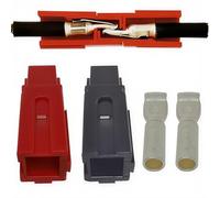 CESFONJER 2 Pcs (1 Noir + 1 Rouge) 120 Amp + 2 Plaqué Argent Contacts en cuivre pour Anderson Powerpole Quick Disconnect Power Bornes Connecteurs