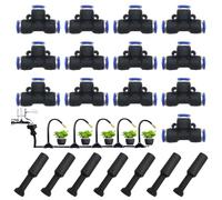 CESFONJER 20 pièces connecteurs enfichables Kit, Accessoires Pneumatiques comprenant Tête de connecteur en T, des bouchons d'étranglement à raccord enfichable, adaptés aux outils pneumatiques (8 mm)