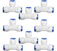 CESFONJER 3/8" Raccordement Rapide Eau Purificateurs Tubes Raccords 8 pcs Type en T, RO Raccord Osmoseur de Filtre à Eau