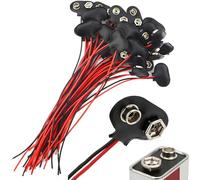 CESFONJER 30pcs Type T Connecteurs Pile 9V Cuir AVCE Fil 15cm pour Bande LED Lumières de Jouets Outil d'éclairage Télécommande Petits Produits Electroniques