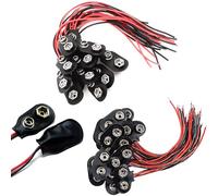 CESFONJER 30pcs Type T + I Connecteurs Pile 9V Cuir AVCE Fil 15cm pour Bande LED Lumières de Jouets Outil d'éclairage Télécommande Petits Produits Electroniques