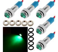 CESFONJER 5 Pcs Verte 12V 8mm Tableau De Bord LED Indicateur D'Avertissement Lampe Témoin Lumineux, Approprié aux voitures, aux fourgons, aux bateaux et à d'autres véhicules universels