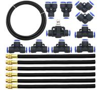 CESFONJER 5M PE Tuyau Pneumatique + 6 pcs Buse rapide réglable omnidirectionnelle, Nouvelle buse de pulvérisation pour l'irrigation florale + 10 pcs Raccord Pneumatique