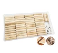 CESFONJER 6mm Assortiment de Tourillons bois, 100pcs Tourillons, 2 Points de Centrage et 1 Butée de Profondeur, pour Artisanat, Bricolage, Travail du Bois