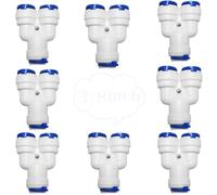 CESFONJER 8 PCS RO Raccord Osmoseur de filtre à eau, Raccord Type Y 3/8" Push-fit Pour 3/8" (9.5mm) Tuyau de Filtre à Eau,Tube d'osmose inverse
