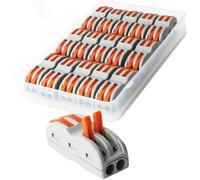 CESFONJER Bornes de Connexion Automatique, Rapide Connecteur de Fil de Câble, Connecteur à Ecrou à Levier, Assortiment de Conducteurs Connecteurs de Fils Compacts SPL-2 (15 Pièces)