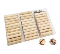 CESFONJER Cheville en Bois 10mm - Assortiment de Tourillons 63 Pièces, 2 Pointes de Centrage et 1 Butée de Profondeur - Pour Artisanat, Bricolage, Travail du Bois