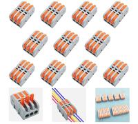 CESFONJER Connecteur Electrique Rapide 11 Pièces SPL-3M Mini Cable, Levier-Ecrou Fil, Compact Ressort Bornier (Combinaison Libre)