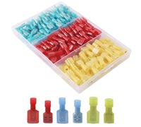 CESFONJER Connecteur Mâle/Femelle Entièrement Isolé | Connecteur de Terminaux de fil | Bornes de fil à déconnexion rapide | Cosse Electrique Plate | rouge / 22-16AWG, bleu / 16-14AWG, jaune / 12-10AWG