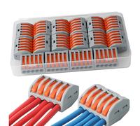 CESFONJER Connecteurs électriques 16 pièces, Bornes de Connexion Automatique, Rapide Connecteur de Fil de Câble, Connecteurs de Fils Compacts, PCT-215 (5 ports)