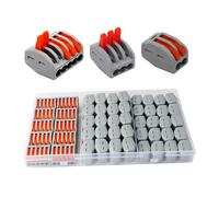 CESFONJER Connecteurs électriques 50 pièces, Bornes de Connexion Automatique, Rapide Connecteur de Fil de Câble, Compacts, 20pcs 2 entrées, 20pcs 3 entrées,10pcs 5 entrées