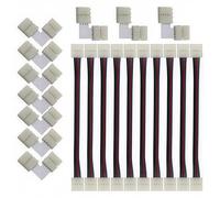CESFONJER Fil sans soudure LED RVB, 4 broches 10mm large bande à bande, connecteur sans soudure à angle droit en forme L à 4broches, total 20pièces, pour bande lumineuse LED RVB 4broches 10mm 5050