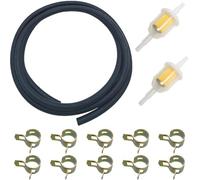 CESFONJER Filtre Essence Kit, 2m Conduite de Carburant, 2 pcs 6mm/8mm Filtre Essence et 10 pcs Collier de Serrage, pour Petits Moteurs, Moto, Voiture