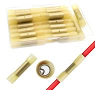 CESFONJER Lot de 20 connecteurs à sertir isolés, bornes à sertir bout à bout 8-6 AWG, Kits de connecteurs thermorétractables, bornes jaunes sans soudure
