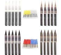CESFONJER Lot de 20 embouts de gravure 0.1 mm, 0.2 mm CNC 3,175 mm 10 ° 15 ° 20 ° 30 ° Gravure Carbide Gravure Bit, Couteau de Routeur CNC pour carte de circuit