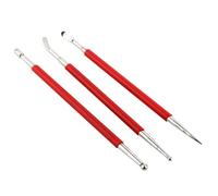 CESFONJER Lot d'outils de sculpture d'argile, métal à double extrémité à boule, Outils de Dotting Pinceaux de Peinture, 3 différents outils à indentation pour argile de loisirs créatifs en silicone
