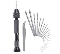 CESFONJER Perceuse à Main Hand Drill | Ajustable Hélicoïdaux de Main Kit | 25 Pieces Mini Foret Fraise Twist Pour Modèle Noyer Ambre Olive Nut