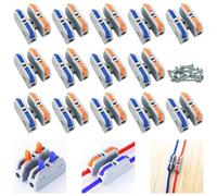 CESFONJER SCH-2 Mini Connecteur Electrique, 14 Pièces Connecteur Cable Electrique, Connecteurs Electriques Rapide avec Levier, Borne de Connexion électrique avec vis de montage