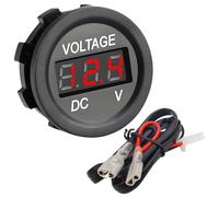 CESFONJER Voltmètre de voiture, Affichage numérique LED rouge, Moniteur de Tension de voiture, Voltmètre de véhicule avec câbles de connexion pour moto, voiture, camion DC 12 V-24 V