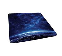 CESGFC Housse de table carrée motif Terre la nuit depuis une atmosphère profonde, Voie lactée vibrante, impression de scène écliptique Starfield, bord élastique, pour restauration et cuisine, convient