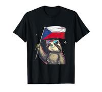 Ceska Cœur République tchèque Drapeau Tchèque Paresseux Racines tchèques T-Shirt