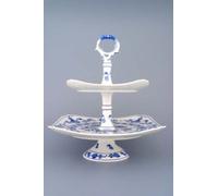 Český porcelán, a.s., Dubí 2-piece plate - assiettes carrées sur pieds 21+29 cm, oignon, Český porcelán
