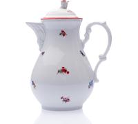Český porcelán, a.s., Dubí Cafetière avec couvercle 1,55 l, bande rouge, Český porcelán