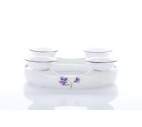 Český porcelán, a.s., Dubí Chandelier de l'Avent pour 4 bougies, 10 cm, violettes, porcelaine tchèque