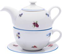 Český porcelán, a.s., Dubí Set de tasse et théière Sonne, handball autrichien, porcelaine Dubí