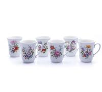 Český porcelán, a.s., Dubí Set de tasses Derby, 0,25 l, fleurs colorées, 6 pcs, Český porcelán