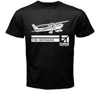 Cessna Aircraft Aviation Skyhawk 172 Airplane Men T-Shirt Black Unisex Tops Casual Tee S